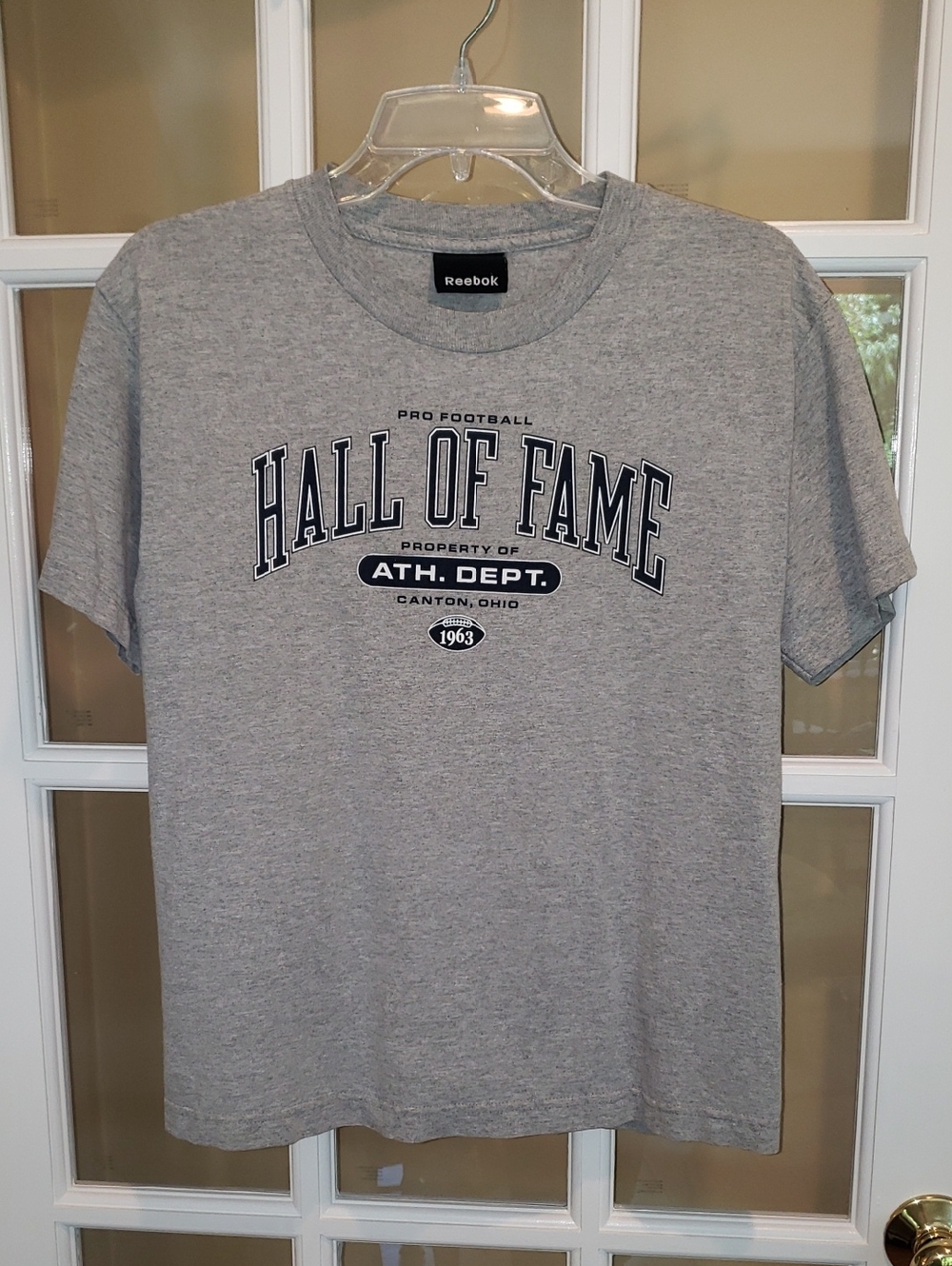 Pro Football Hall Of Fame Gray & Navy Official T-shirt By Reebok Size: L